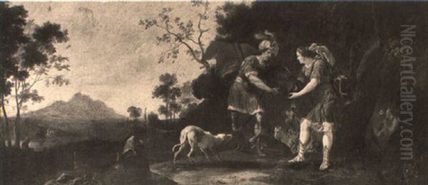 Meleager Presenting The Boar's Head To Atalanta Oil Painting by Abraham Danielsz. Hondius