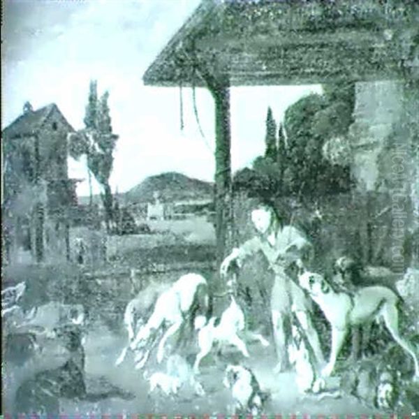 Le Petit Valet De Chiens Oil Painting by Abraham Danielsz. Hondius