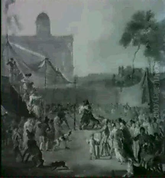 Bear Baiting Oil Painting by Abraham Danielsz. Hondius