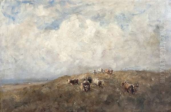 Driving Cattle Home Through The Bend Oil Painting by Nathaniel Hone