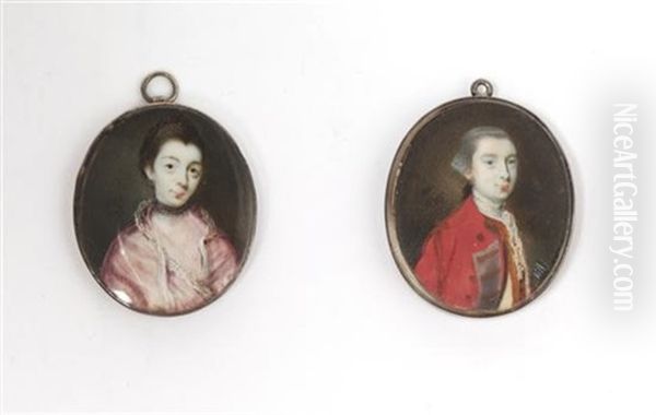 Portrait Miniatures (pair) Oil Painting by Nathaniel Hone