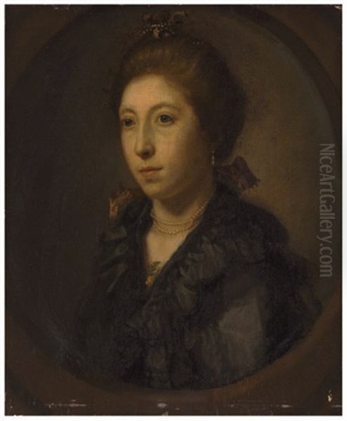 Portrait Of A Lady, Traditionally Identified As Lady Courtenay, Bust-length Oil Painting by Nathaniel Hone