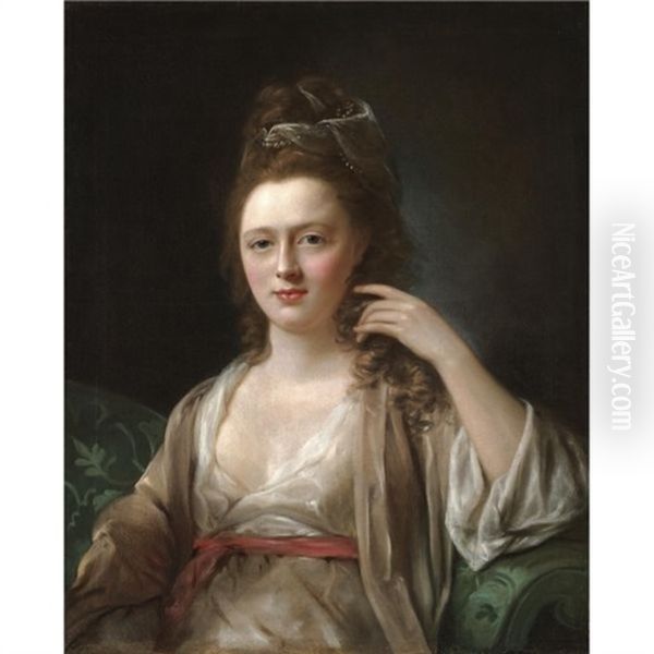 Portrait Of A Lady Said To Be Ann Gardiner Oil Painting by Nathaniel Hone