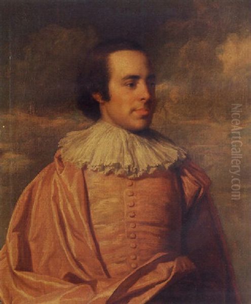 Portrait Of A Gentleman Wearing Van Dyck Costume Oil Painting by Nathaniel Hone