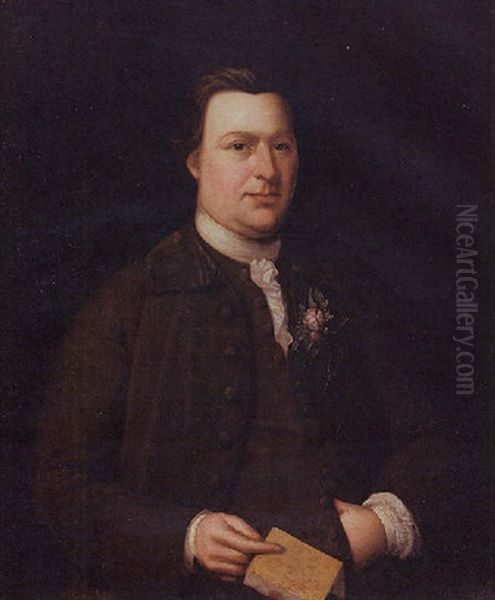 Portrait Of Button Gwinnett, Signer Of The Declaration Of Independence From Georgia Oil Painting by Nathaniel Hone
