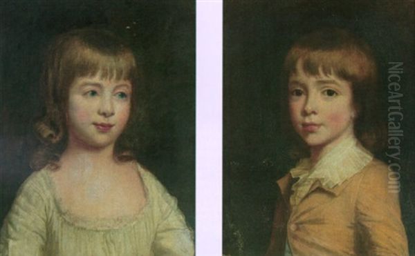 Portrait Of A Girl Wearing A White Chemise Oil Painting by Nathaniel Hone