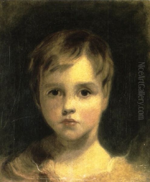 Head Study Of A Young Boy Oil Painting by Nathaniel Hone
