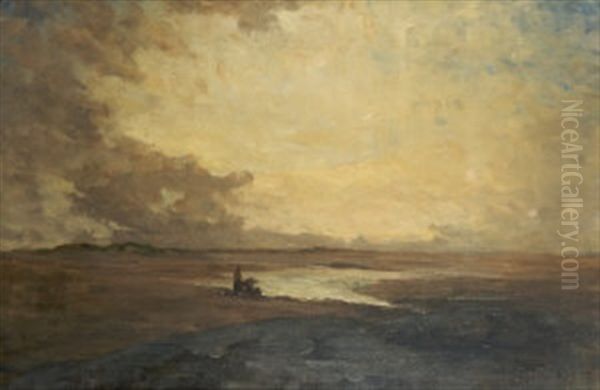 Malahide Sands With Figures Oil Painting by Nathaniel Hone the Younger