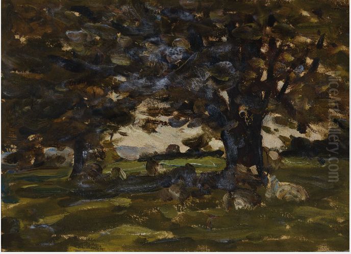 Sheep Under Trees Oil Painting by Nathaniel Hone the Younger