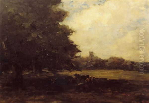 Landscape Near Malahide, With Cattle Resting Oil Painting by Nathaniel Hone the Younger