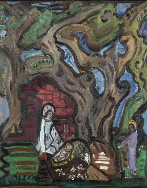 The Holy Family Oil Painting by Evie Sydney Hone