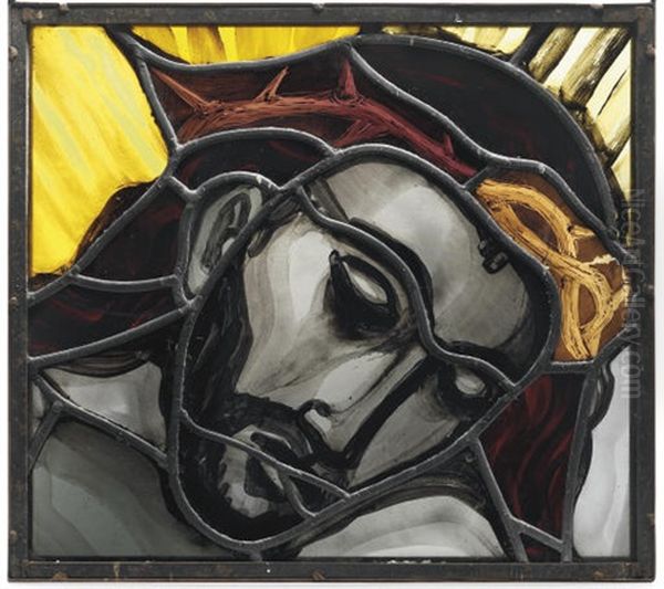 Head Of Christ (study For The Eton Window) Oil Painting by Evie Sydney Hone