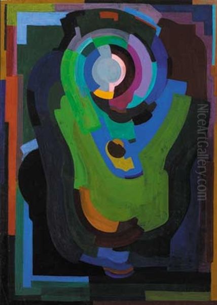 Cubist Composition Oil Painting by Evie Sydney Hone