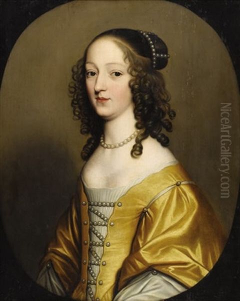 Portrait Of Elizabeth Stuart, Queen Of Bohemia Oil Painting by Gerrit Van Honthorst