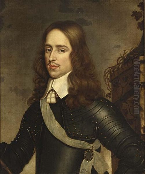 A Portrait Of Prince William Ii Wearing Armour Oil Painting by Gerrit Van Honthorst