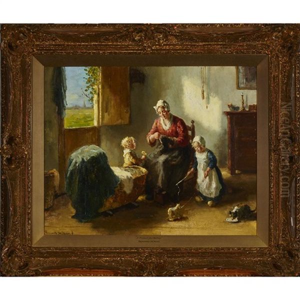 A Present For Mother Oil Painting by Bernard Johann De Hoog
