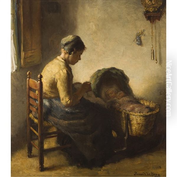 Maternal Cares Oil Painting by Bernard Johann De Hoog