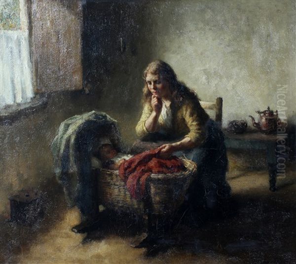 Een Jonge Moeder Oil Painting by Bernard Johann De Hoog