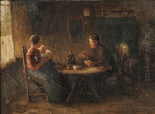 Afternoon Tea Oil Painting by Bernard Johann De Hoog