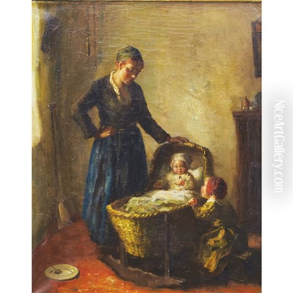 Amusing The Baby Oil Painting by Bernard Johann De Hoog
