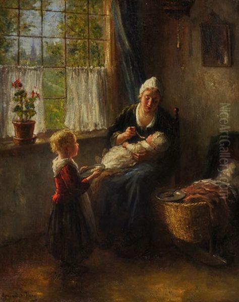 Morning Meal Oil Painting by Bernard Johann De Hoog