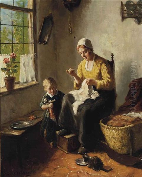 The Cosy Corner Oil Painting by Bernard Johann De Hoog