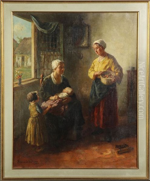 The Happy Mother Oil Painting by Bernard Johann De Hoog