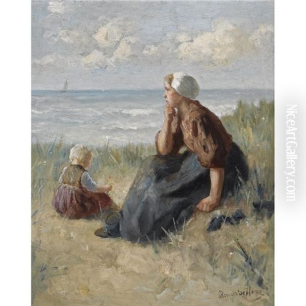 Awaiting The Return Oil Painting by Bernard Johann De Hoog