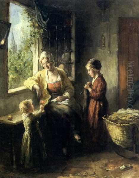 A Flower For Mummy Oil Painting by Bernard Johann De Hoog
