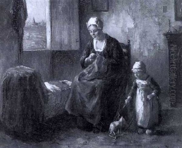 Domestic Tranquility Oil Painting by Bernard Johann De Hoog