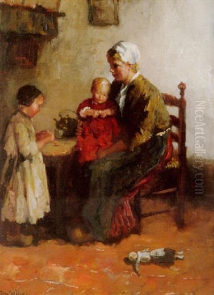 A Dutch Interior Oil Painting by Bernard Johann De Hoog