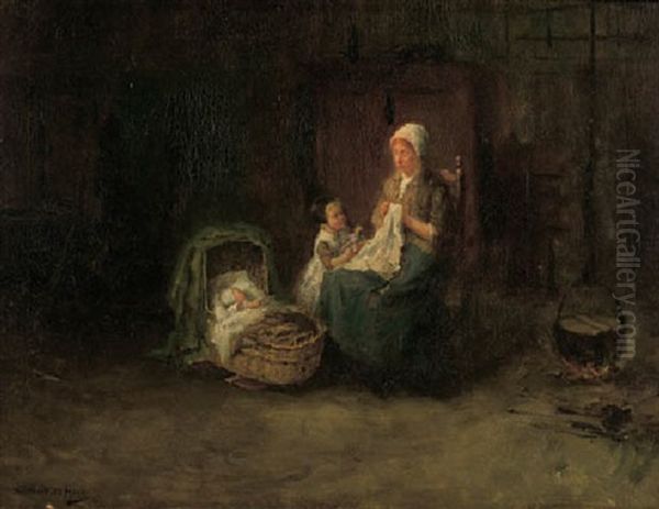 Drawing Attention Oil Painting by Bernard Johann De Hoog