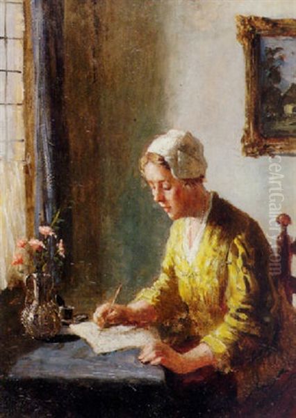 The Letter Oil Painting by Bernard Johann De Hoog