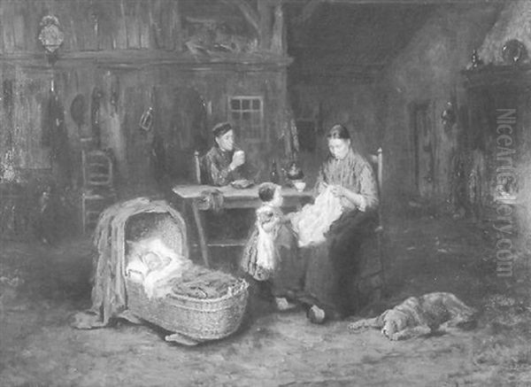 The Ideal Domestic Circle Oil Painting by Bernard Johann De Hoog