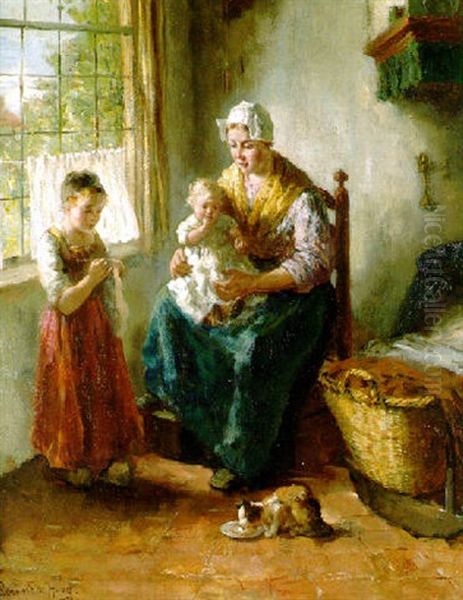 A Sunny Morn Oil Painting by Bernard Johann De Hoog
