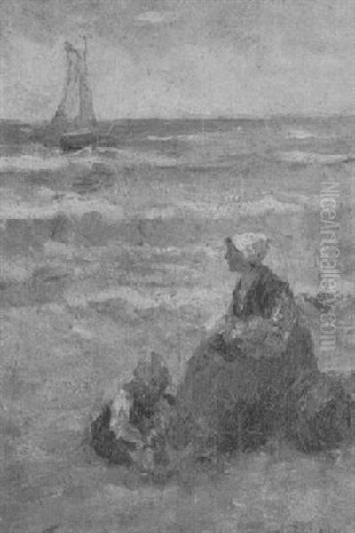 Waiting For The Boats Oil Painting by Bernard Johann De Hoog