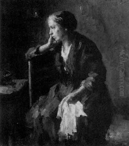 Meditation Oil Painting by Bernard Johann De Hoog