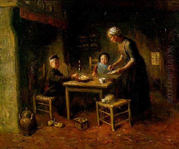 A Helping Hand Oil Painting by Bernard Johann De Hoog