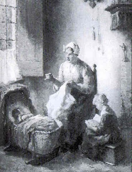 A Happy Family Oil Painting by Bernard Johann De Hoog