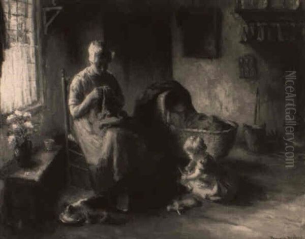 Contentment Oil Painting by Bernard Johann De Hoog