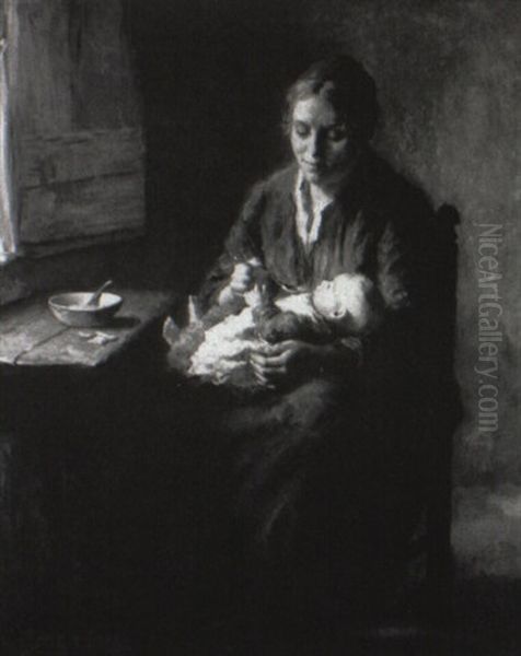 Mother's Happiness Oil Painting by Bernard Johann De Hoog