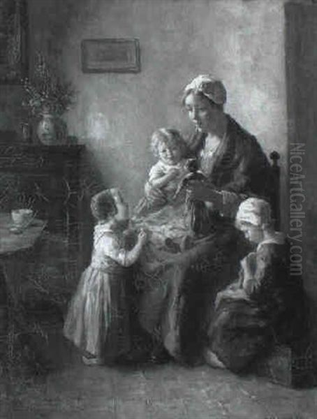 A Puppet Show Oil Painting by Bernard Johann De Hoog