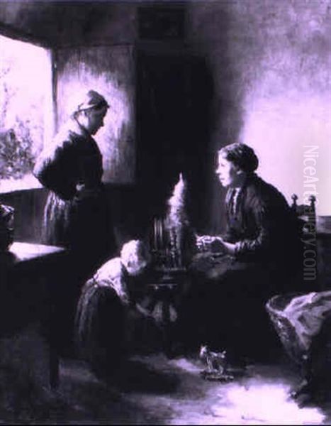 The Morning Conversation Oil Painting by Bernard Johann De Hoog