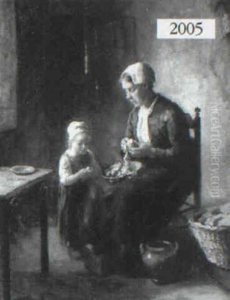 Mother And Child Oil Painting by Bernard Johann De Hoog
