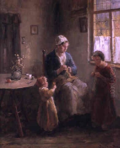 A Present For Mother Oil Painting by Bernard Johann De Hoog