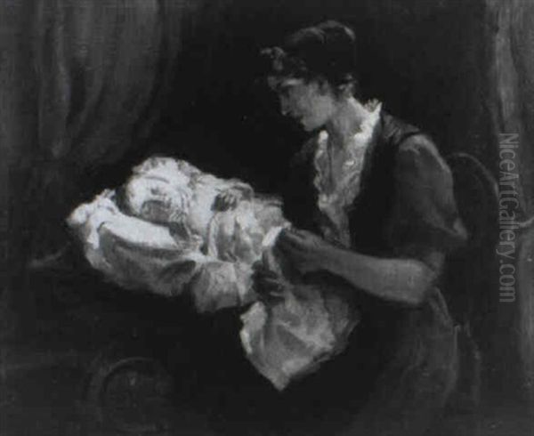 Maternal Affection Oil Painting by Bernard Johann De Hoog