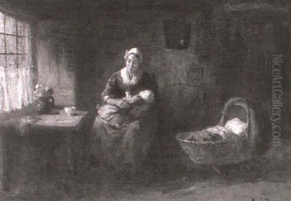 In Der Bauernstube Oil Painting by Bernard Johann De Hoog