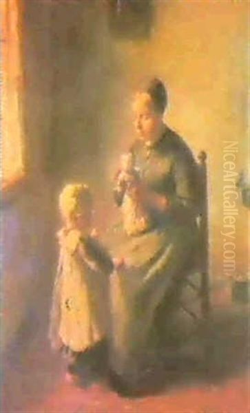 The Doll's Toilet Oil Painting by Bernard Johann De Hoog