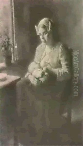 The Mother Oil Painting by Bernard Johann De Hoog