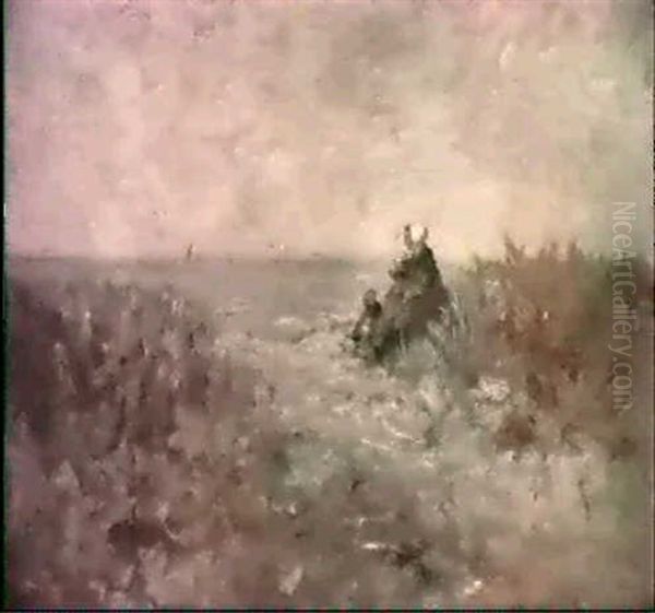 Waiting For Fathers Return Oil Painting by Bernard Johann De Hoog